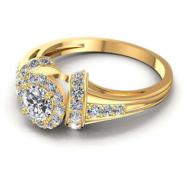 0.75CT Round Cut Diamonds Halo Ring