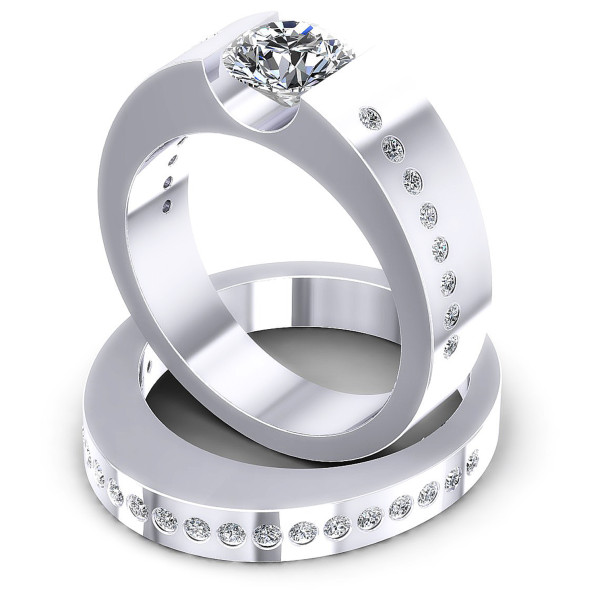 0.80CT Round Cut Diamonds Bridal Set