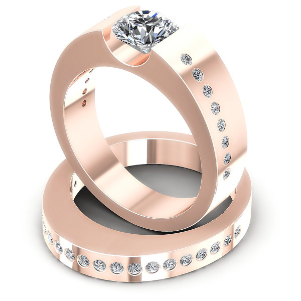 0.80CT Round Cut Diamonds Bridal Set