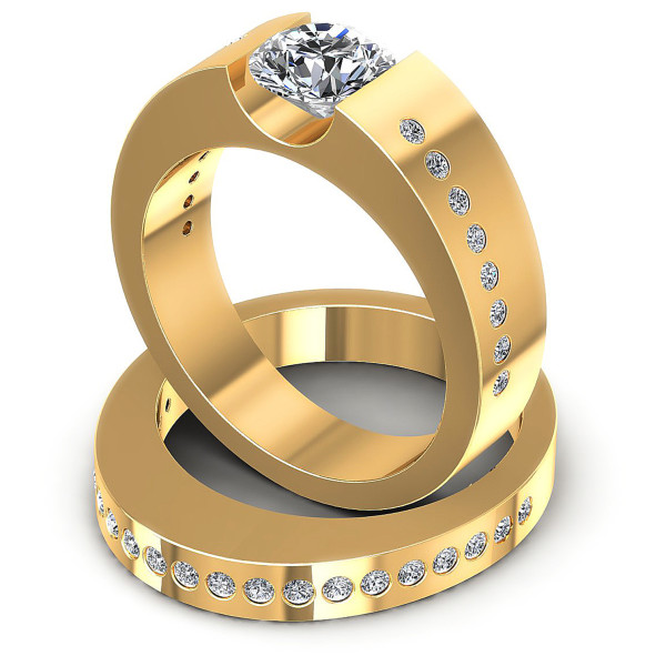 0.80CT Round Cut Diamonds Bridal Set
