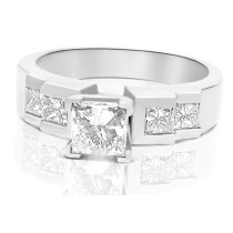 1.15CT Princess Cut Diamonds Engagement Ring