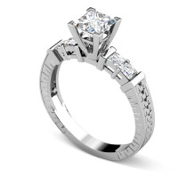 0.95CT Princess Cut Diamonds Engagement Ring