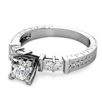 0.95CT Princess Cut Diamonds Engagement Ring