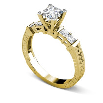 0.95CT Princess Cut Diamonds Engagement Ring