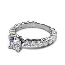 2.75CT Princess and Round Cut Diamonds Engagement Ring