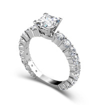 2.75CT Princess and Round Cut Diamonds Engagement Ring