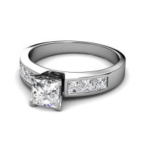 1.15CT Princess Cut Diamonds Engagement Ring