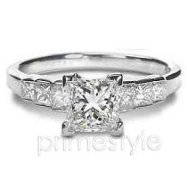 1.15CT Princess Cut Diamonds Engagement Ring