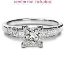 0.80CT Princess Cut Diamonds Engagement Ring