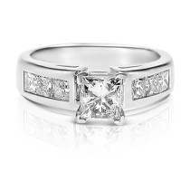 1.40CT Princess Cut Diamonds Engagement Ring