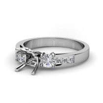 0.80CT Princess and Round Cut Diamonds Engagement Ring
