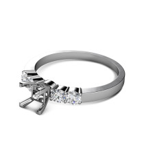 0.60CT Princess and Round Cut Diamonds Engagement Ring
