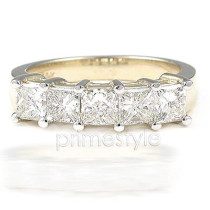 2.00CT Princess Cut Diamond Wedding Band