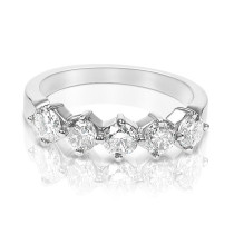 Round Cut Diamond Wedding Band - 0.80CT