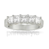 Diamond Wedding Band - 0.90CT Princess Cut Diamonds