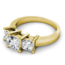 0.80CT Princess Cut Diamonds Three Stone Ring