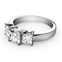 0.90CT Princess Cut Diamonds Three Stone Ring