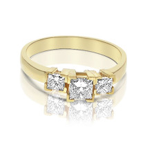 0.80CT Princess Cut Diamonds Three Stone Ring