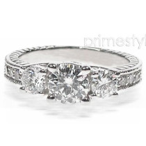 1.25CT Round Cut Diamonds Three Stone Ring