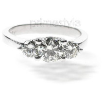 1.00CT Round Cut Diamonds Three Stone Ring