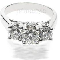 1.30CT Round Cut Diamonds Three Stone Ring