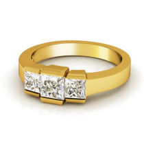 1.15CT Princess Cut Diamonds Three Stone Ring