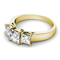 0.90CT Princess Cut Diamonds Three Stone Ring