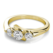 0.85CT Round Cut Diamonds Three Stone Ring