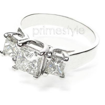 1.40CT Princess Cut Diamonds Three Stone Ring