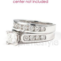 1.60CT Bridal Set with Princess and Round Cut Diamonds 