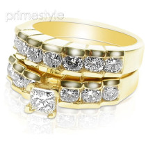 1.85CT Round Cut Diamonds Bridal Set