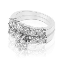 1.40CT Round Cut Diamonds Bridal Set
