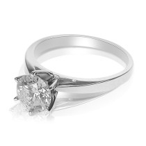 14KT White Gold Round Cut Solitaire Ring
