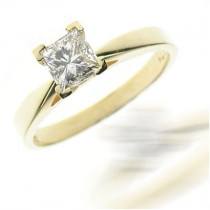 0.25CT Princess Cut Diamond Solitaire Ring