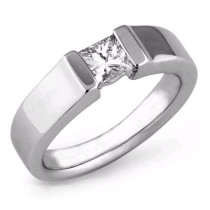 0.35CT Princess Cut Diamond Solitaire Ring