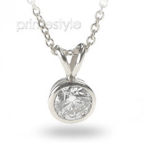 0.25CT Round Cut Diamond Solitaire Pendant