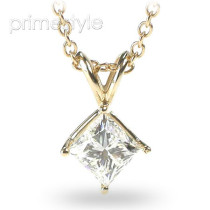 0.25CT Princess Cut Diamond Solitaire Pendant