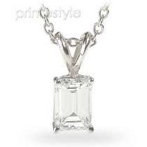0.25CT Emerald Cut Diamond Solitaire Pendant