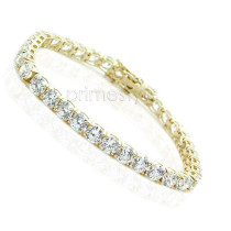 1.00CT Round Cut Diamonds Tennis Bracelet In 14KT Yellow Gold