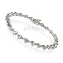 Round 1.10CT Diamond Cut Tennis Bracelet In 14KT White Gold