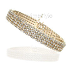 5.70CT Round Cut Diamonds (H/SI1-SI2) and 14KT Yellow Gold Bracelet
