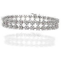 8.00CT Round Cut Diamonds Bracelet In 14KT White Gold