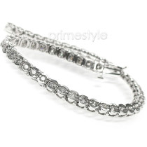 2.00CT Round Cut 14KT White Gold Diamonds Tennis Bracelet 
