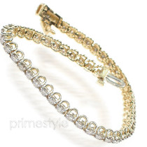 14KT Yellow Gold 2.00CT Round Cut Tennis Bracelet