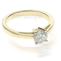 14KT Yellow Gold Round Cut Solitaire Ring
