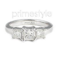 0.50CT Princess Cut Diamonds Three Stone Ring