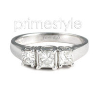 0.50CT Princess Cut Diamonds Three Stone Ring