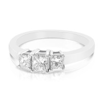 1.00CT Princess Cut Diamonds Three Stone Ring