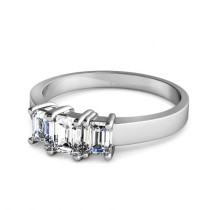 1.10CT Emerald Cut Diamonds Three Stone Ring