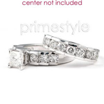 1.85CT Bridal Set with Princess & Round Cut Diamonds 